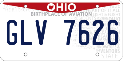 OH license plate GLV7626