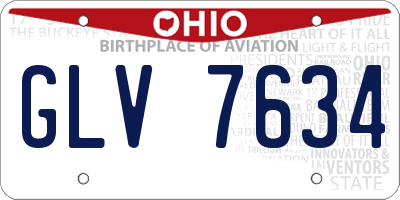 OH license plate GLV7634