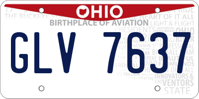 OH license plate GLV7637