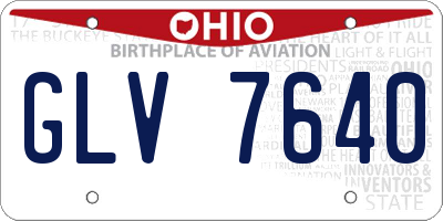 OH license plate GLV7640