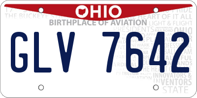 OH license plate GLV7642