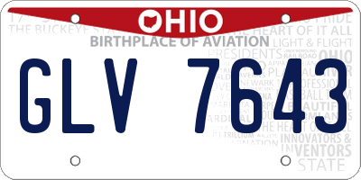 OH license plate GLV7643