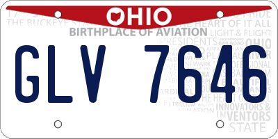OH license plate GLV7646