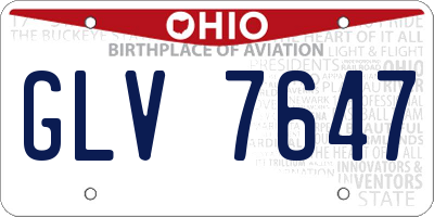 OH license plate GLV7647