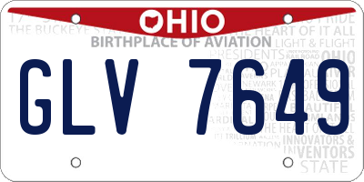 OH license plate GLV7649