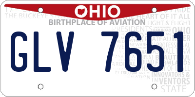 OH license plate GLV7651