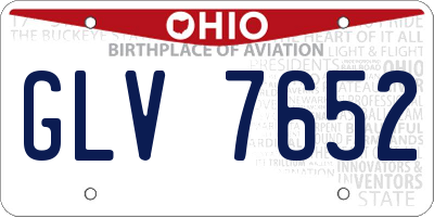 OH license plate GLV7652