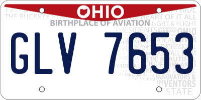 OH license plate GLV7653