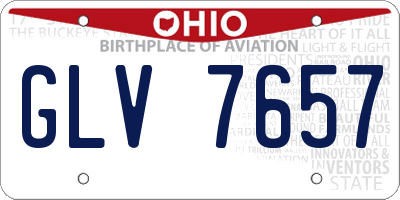 OH license plate GLV7657