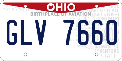 OH license plate GLV7660