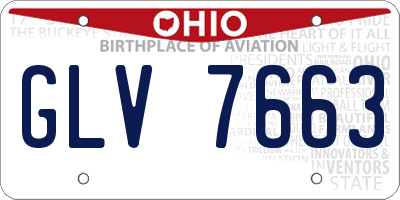 OH license plate GLV7663
