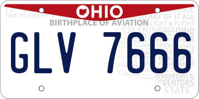 OH license plate GLV7666