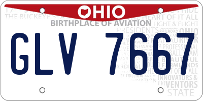 OH license plate GLV7667