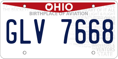 OH license plate GLV7668