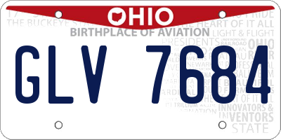 OH license plate GLV7684