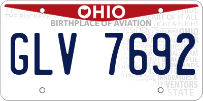 OH license plate GLV7692