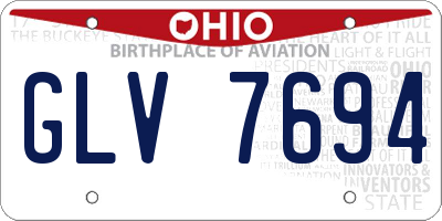 OH license plate GLV7694