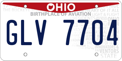 OH license plate GLV7704