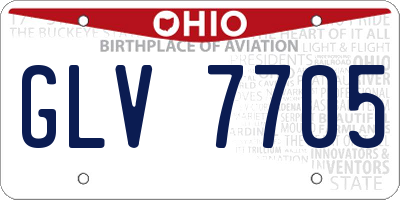OH license plate GLV7705