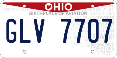 OH license plate GLV7707