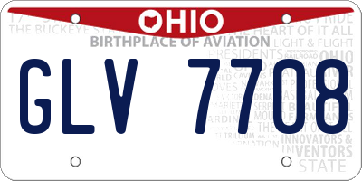 OH license plate GLV7708