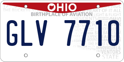 OH license plate GLV7710