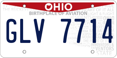 OH license plate GLV7714