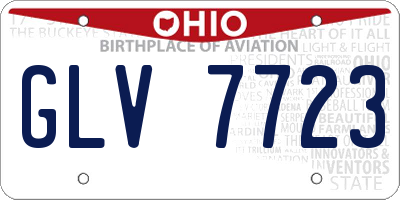OH license plate GLV7723