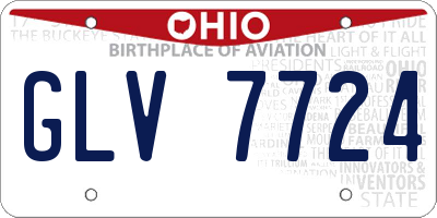 OH license plate GLV7724