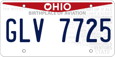 OH license plate GLV7725