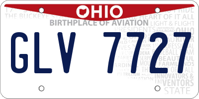 OH license plate GLV7727