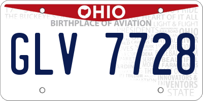 OH license plate GLV7728
