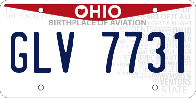 OH license plate GLV7731