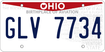 OH license plate GLV7734