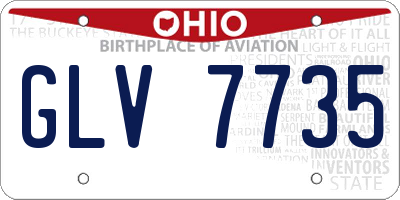 OH license plate GLV7735