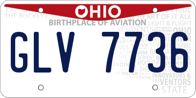 OH license plate GLV7736