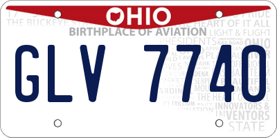 OH license plate GLV7740