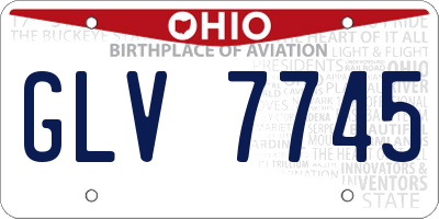 OH license plate GLV7745