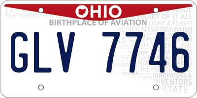 OH license plate GLV7746