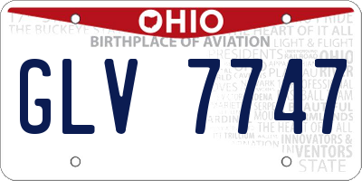 OH license plate GLV7747