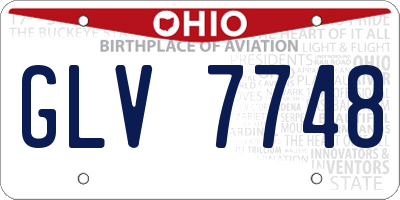 OH license plate GLV7748