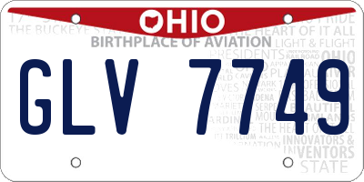 OH license plate GLV7749