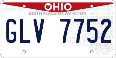 OH license plate GLV7752