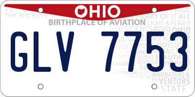 OH license plate GLV7753