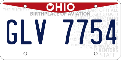 OH license plate GLV7754