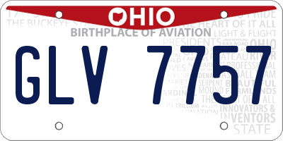 OH license plate GLV7757