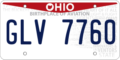 OH license plate GLV7760