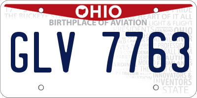 OH license plate GLV7763