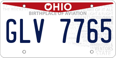 OH license plate GLV7765