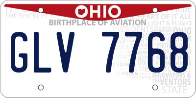 OH license plate GLV7768